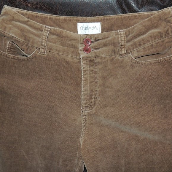 Vintage Chadwicks - Finely Corded 5 Pocket Wide Leg Relaxed Fit Embroidered - Picture 3 of 6